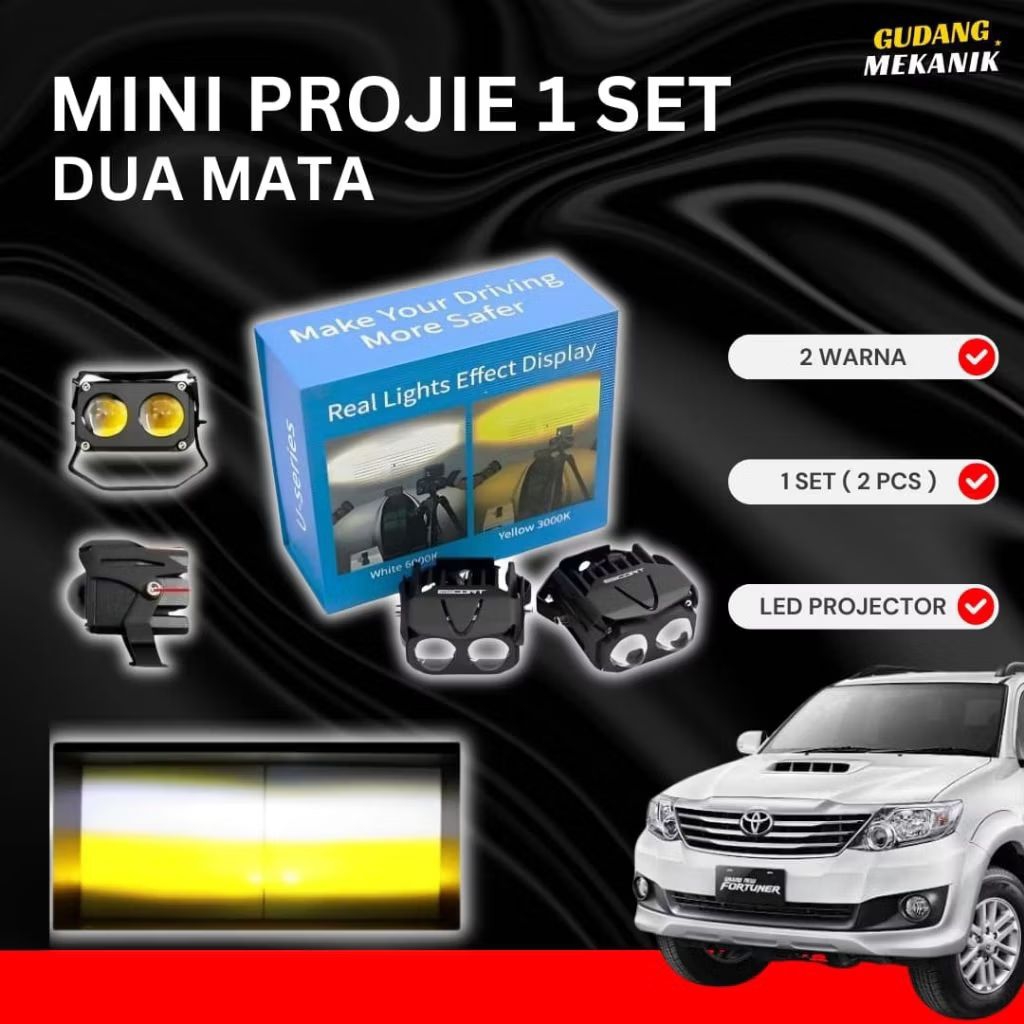 lampu projie LED Mini Projie Dua mata Lampu Tembak Sorot U Series - 2 Mata