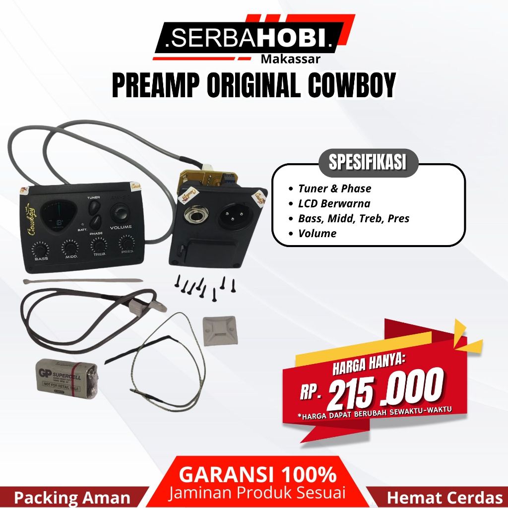PREAMP GITAR COWBOY AW-33 ORIGINAL WITH TUNER