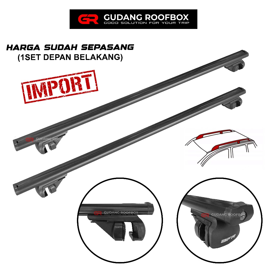 Crossbar Cross Bar Universal Jepit Roof Rail Mobil Crossbar Jepit Raised Rail BFR