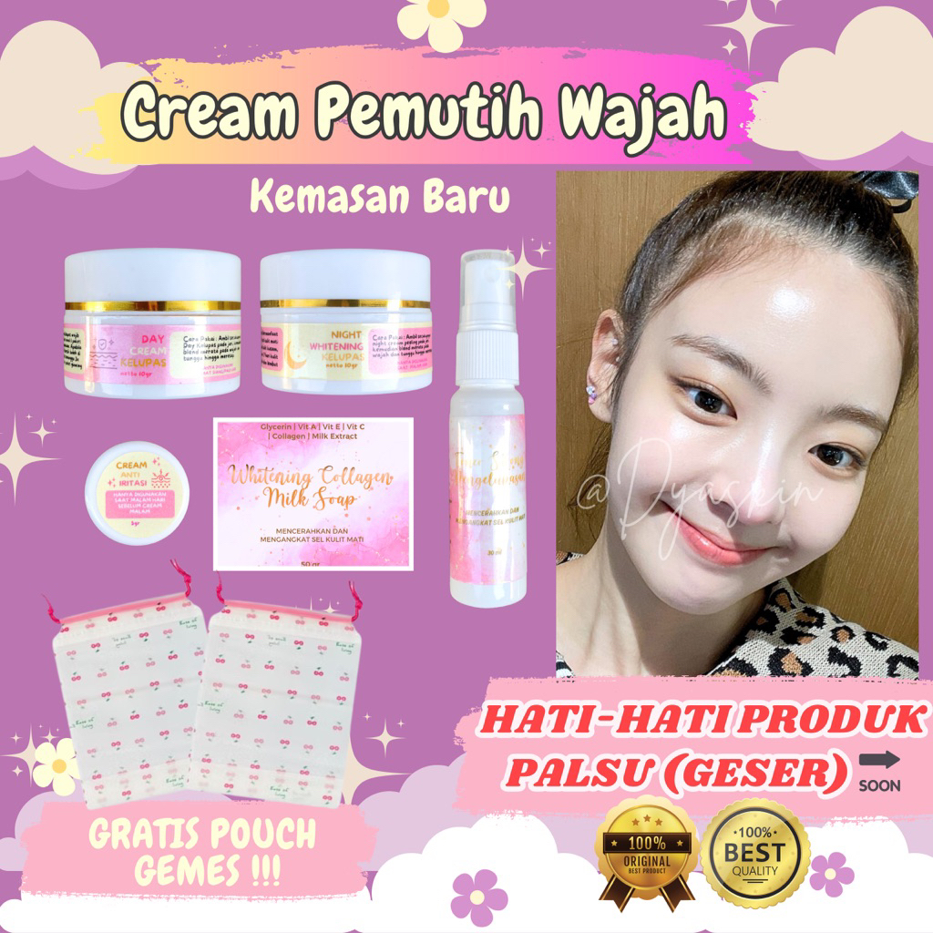 CREAM PEMUTIH WAJAH (PAKET PENGELUPASAN) CREAM PEMUTIH WAJAH AMPUH