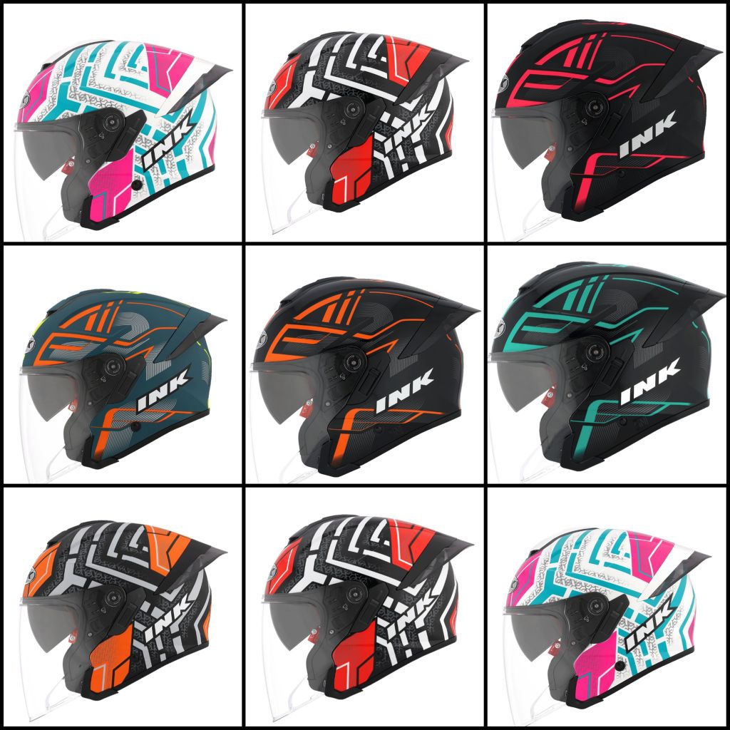 Helm ink terra 2 dobel visor corak original
