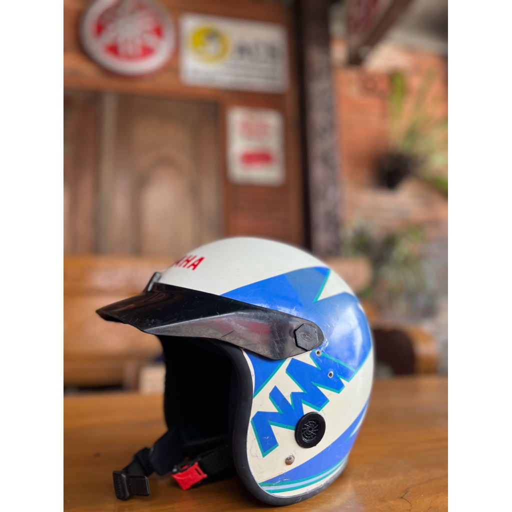 PELINDUNG KEPALA HELM JADUL YAMAHA RXKING RX KING HELM YAMAHA BIRU PUTIH original bahan gading