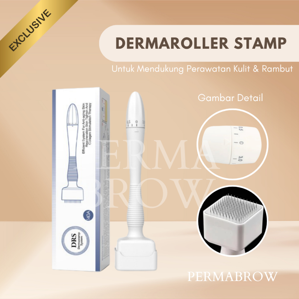 DERMA ROLLER STAMP DERMASTAMP DERMAROLLER STAMP DRS140A ADJUSTABLE ROLLER ANTI-AGING KERUT WAJAH RAM