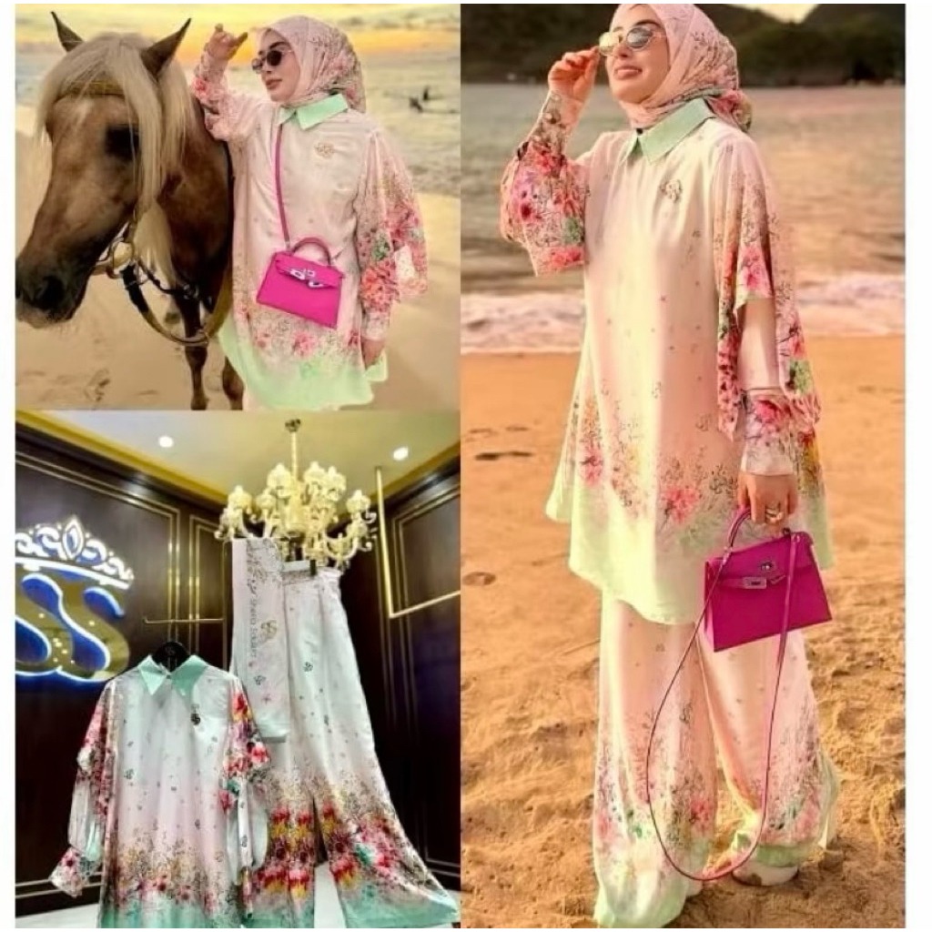 Shellasaukia SALE Oneset HIJAB Viral Terbaru Ss Salur Zebra Stelan Shellasaukia Terbaru Oneset Ameri