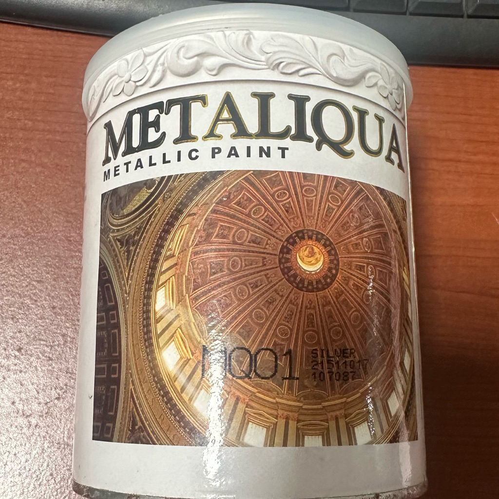 METALIQUA METALLIC PAINT CAT METALIK GOLD EMAS SILVER GIP PLAFON KUBAH MASJID GYP KAYU LIS INDANA 75