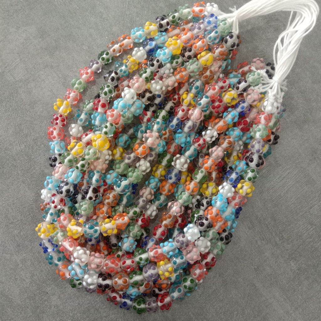 manik tutul timbul transparant/manik jombang/aksesoris murah