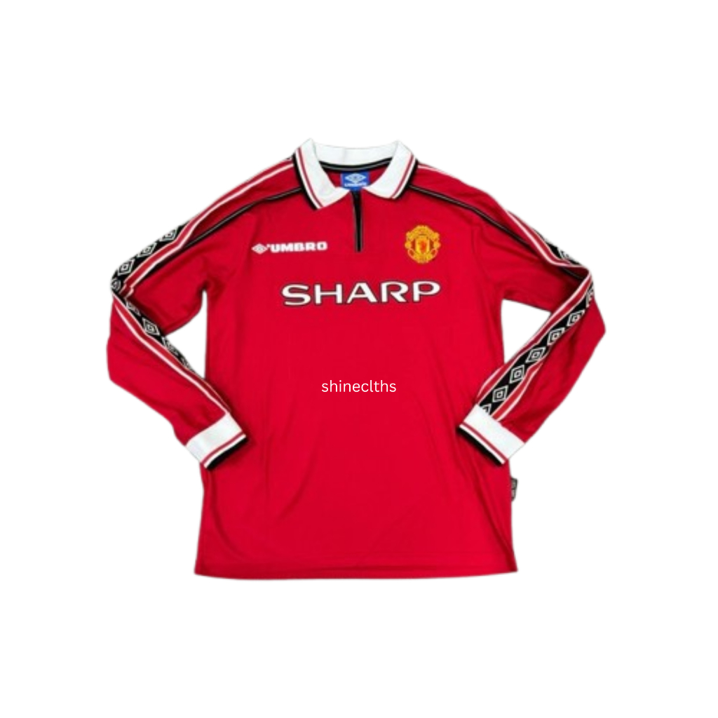 Jersey Retro Manchester United Home 1998 1999 Long Sleeve