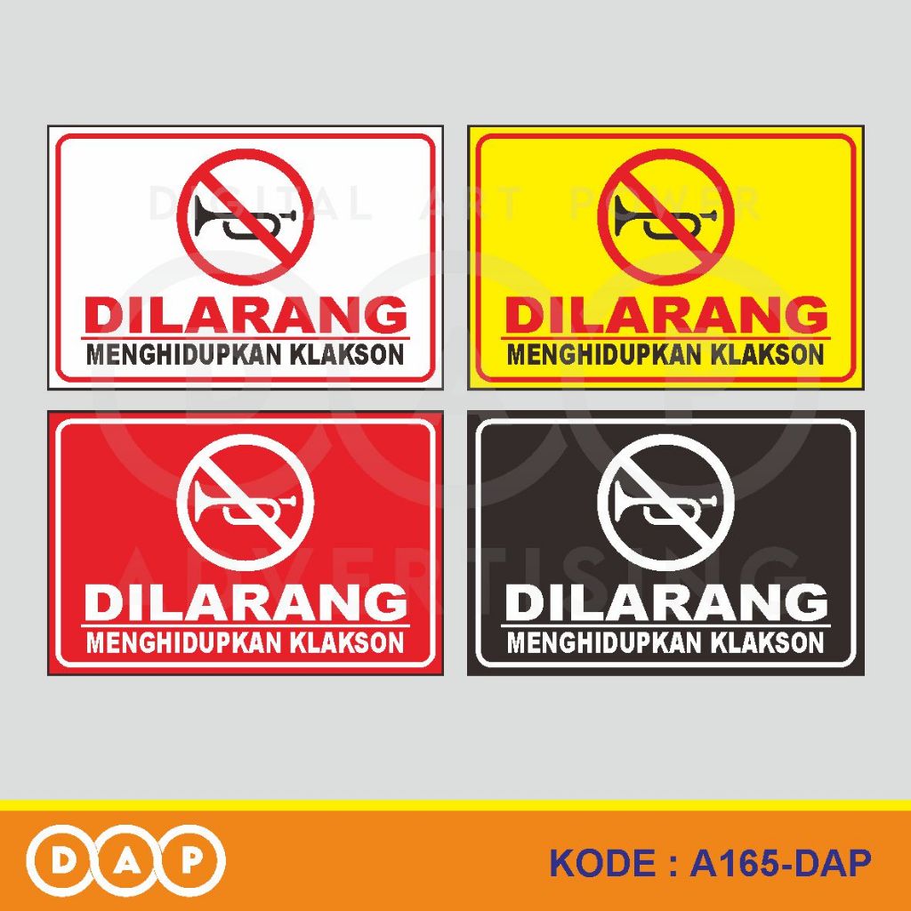 

A165 - Acrylic Sign, Stiker Akrilik Dilarang Menghidupkan Klakson, Tahan Air, dan Bisa Custom