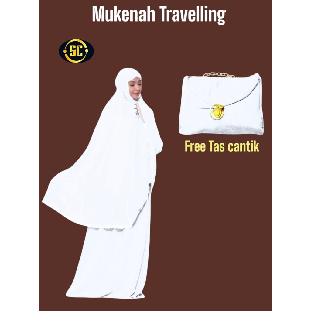 MUKENAH FREE TAS  ADARA ADERA TRAVELING RAYON KOMBINASI TEPI RENDA  MODEL TERBARU/MUKENA IMPORT PREM