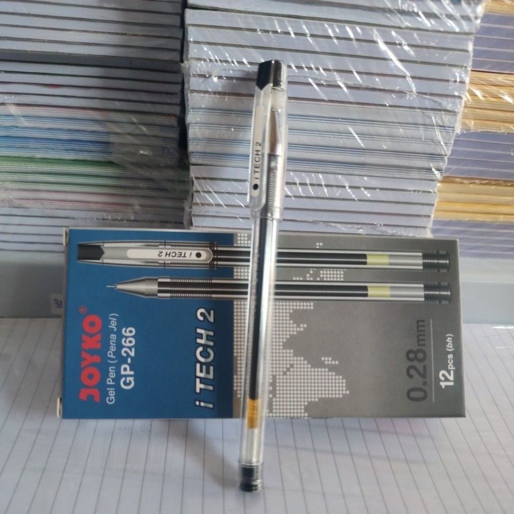 

Pen Gel/ Pen Jel/ Bolpoin Gell/ Gel Ink pen Joyko GP-266 harga per 1 pack tinta 0.28 murah grosir