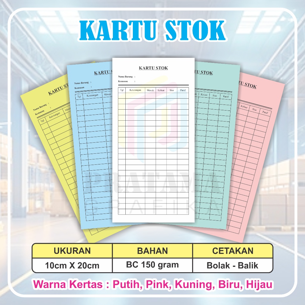

Kartu stok barang gudang keluar masuk Kartu stok apotek obat Isi 100 Lembar pratamagrafika