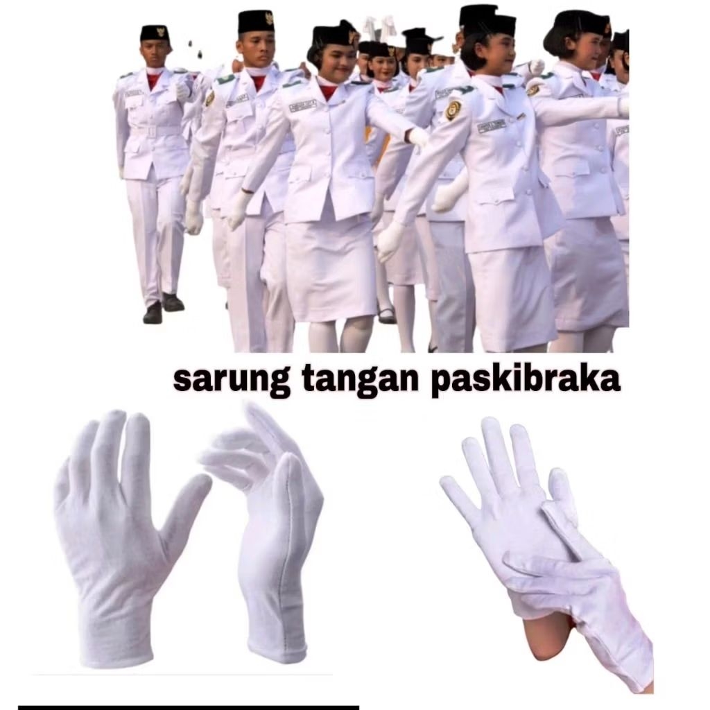 sarung tangan paskibra putih sarung tangan putih sarung tangan upacara bendera/sarung tangan formal