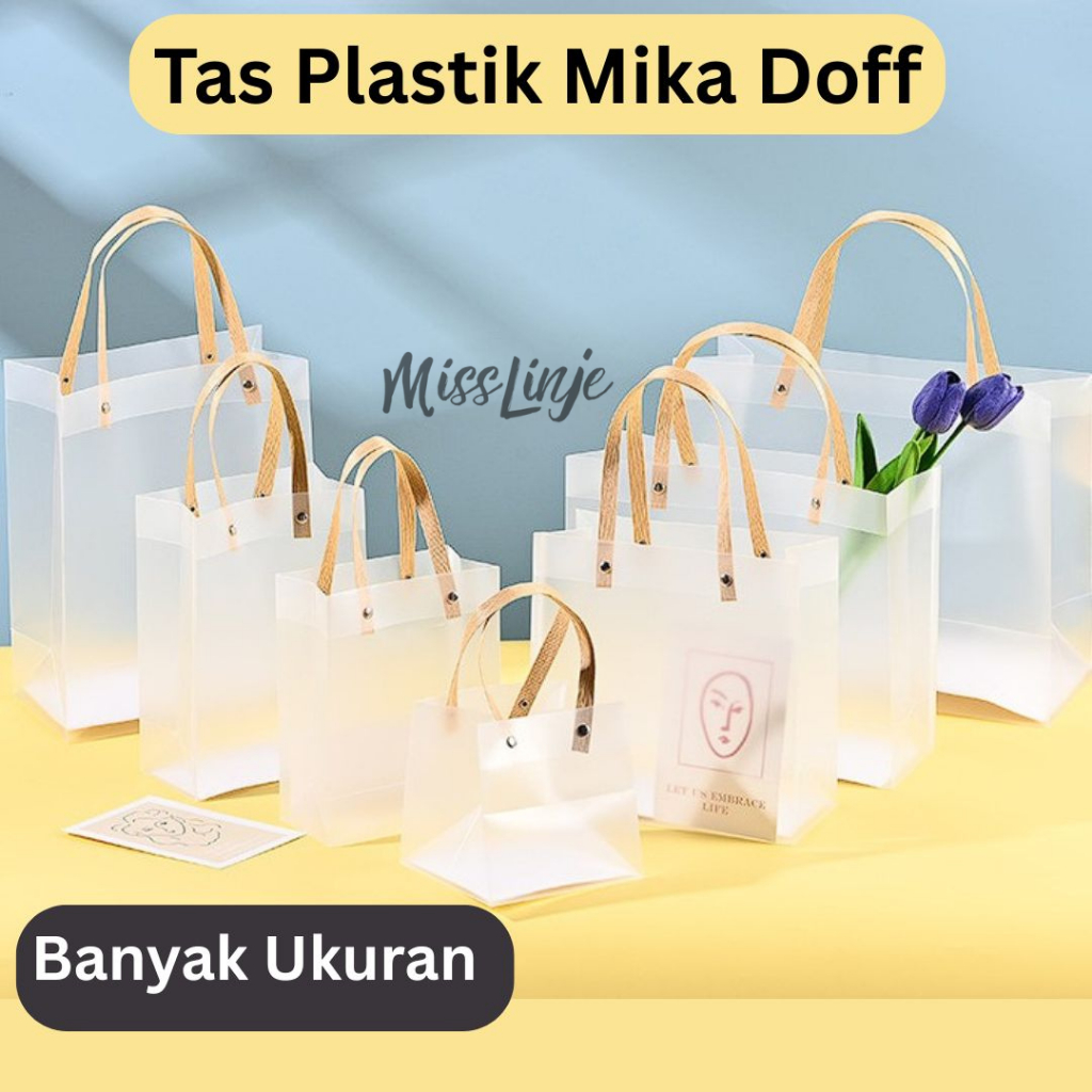 

MissLinje Gift Bag Paper Bag Tas Hampers Souvenir PVC Plastik Mika Doff Transparan Banyak Size Premium