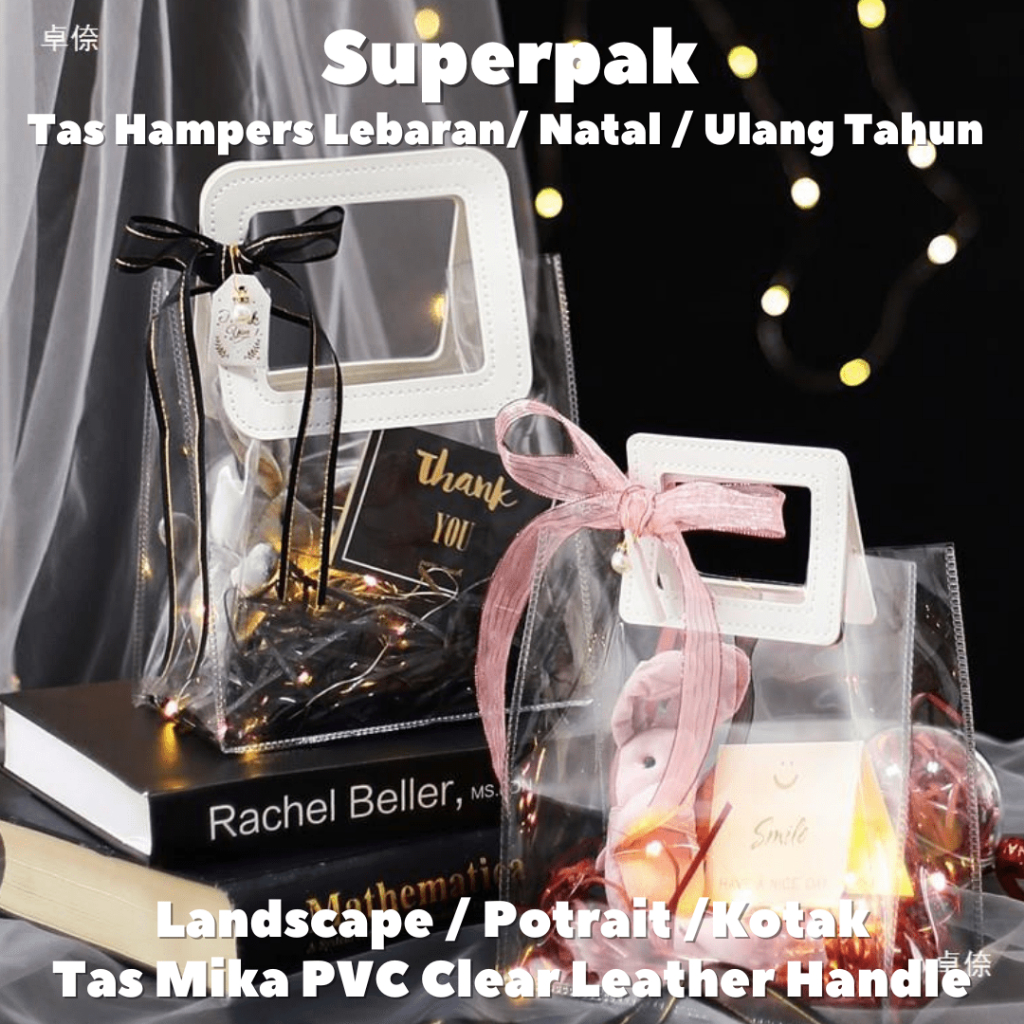 

Goodie Bag PVC 18x10x20 Leather Handle Premium Gift Bag Lebaran Natal (Min 3 Pieces) Lebaran