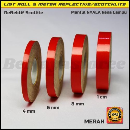 Sticker Stiker Sticker List Velg Roll Gulung Motor Mobil variasi Stiker Vlag Motor Merah