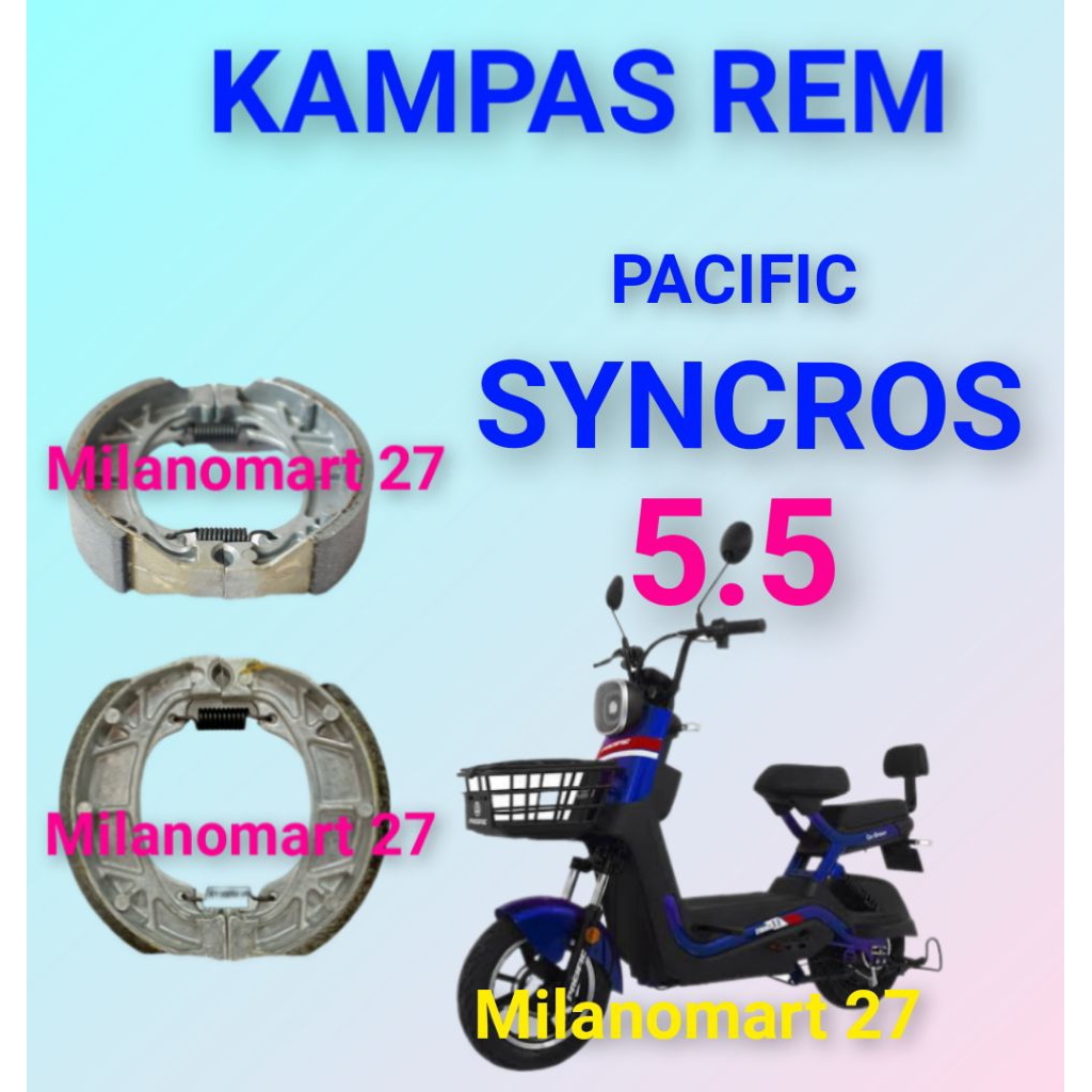 kampas rem pacific syncros 5.5 kampas rem sepeda listrik pacific syncros 5.5
