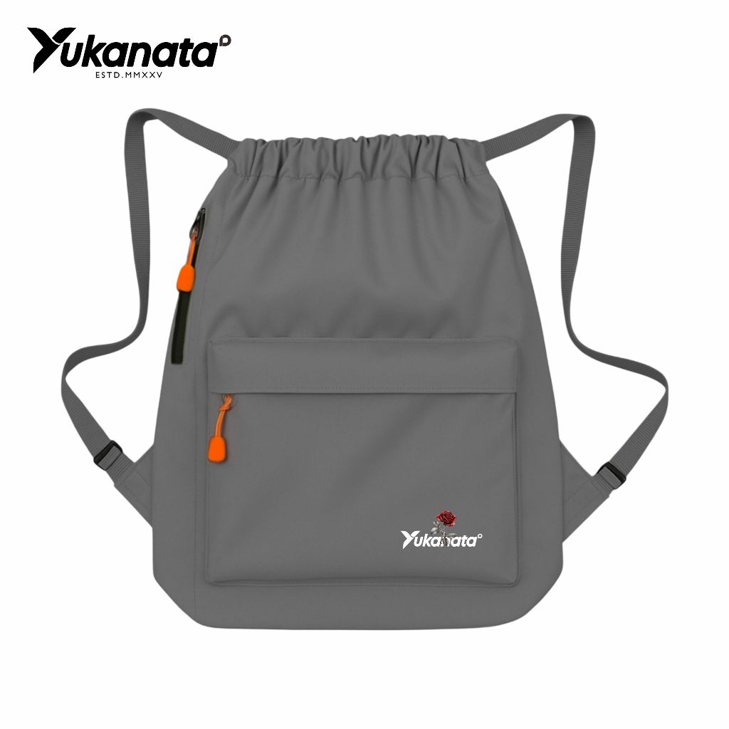YUKANATA.ID - String Bag / Tas Serut / Tas Multifungsi Red Rose Motive Uniseks Matt Cordura