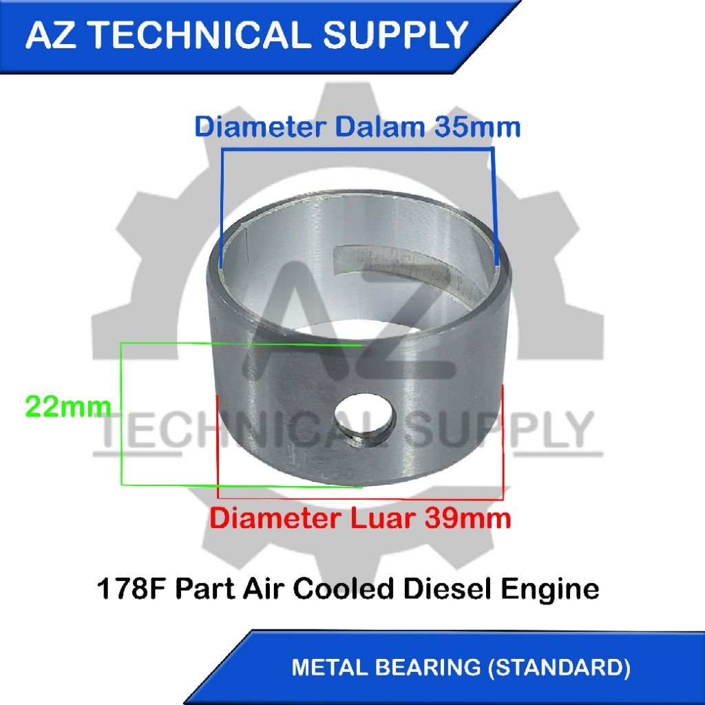 178F Metal Bearing / Main Bearing / Metal Duduk Ukuran Standard