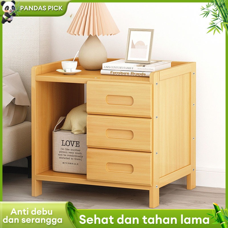 Lemari Kecil Nakas Meja Samping Tempat Tidur Bambu Kamar Tidur Kecil Modern Minimalis Lemari Mini