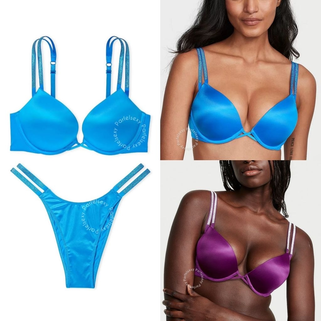 Victoria Secret Bombshell Double Shine Strap Bra Push Up Level 4 32B 32D 34B 34C 34D 36C 11230633