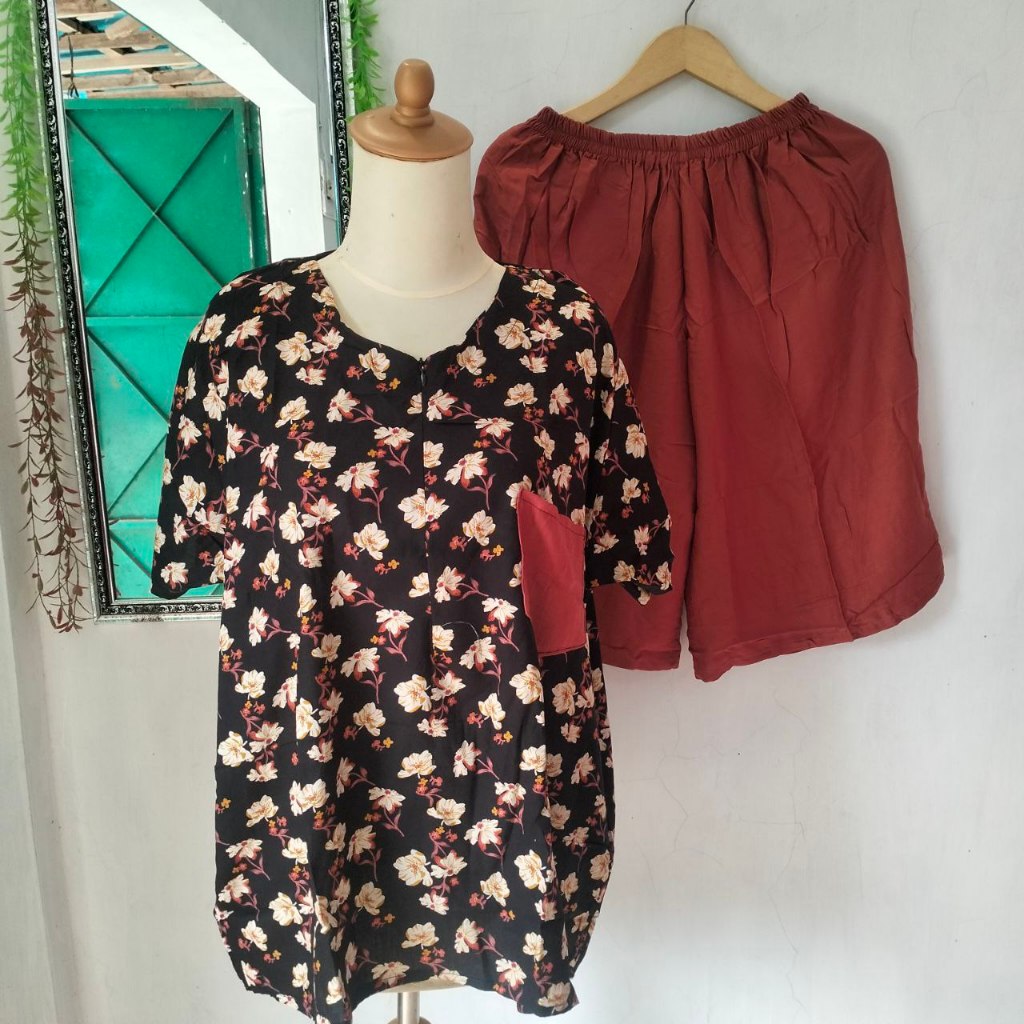 BABYDOLL PENDEK JUMBO RAYON PREMIUM BUSUI RESLETING PIYAMA PENDEK SETELAN