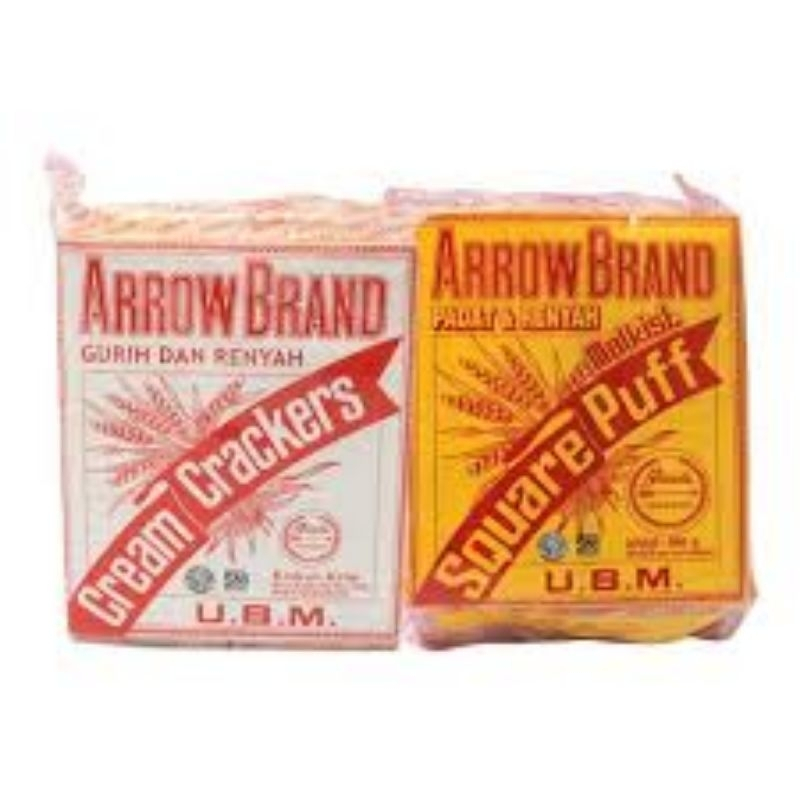 

BISKUIT SNACK KRAKER DIABETES ARROW BRAND MALKIST CREAM CRACKERS SQUARE PUFF UBM 360 GRAM