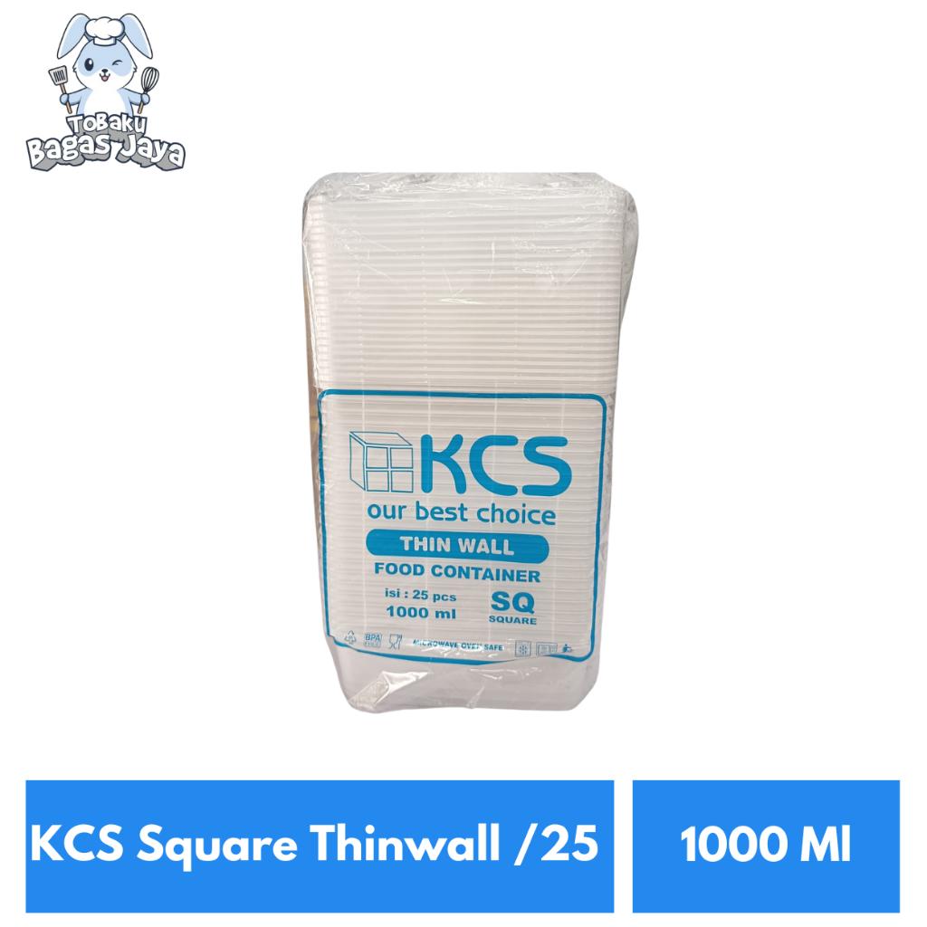 KCS Square Thinwall 1000 Ml Isi 25 Pcs