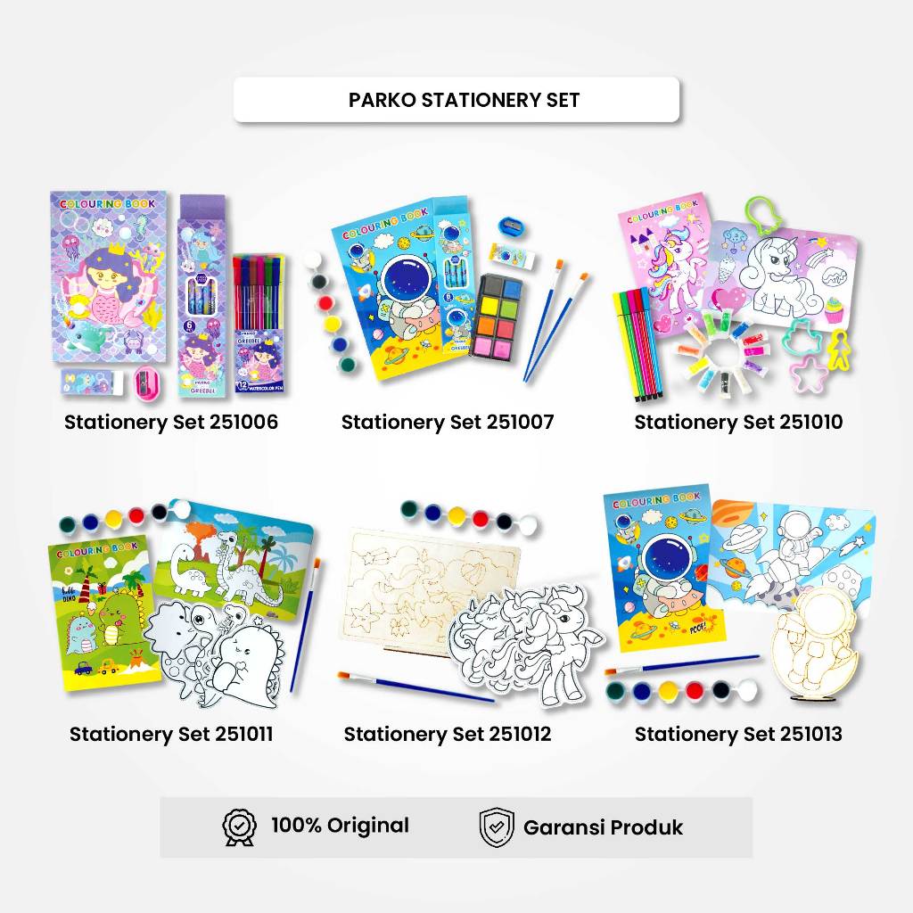 

PARKO Paket Hemat Lengkap Melukis / Painting Kit Anak Tk Sd Sekolah / Hadiah Hampers Ulang Tahun GREEBEL