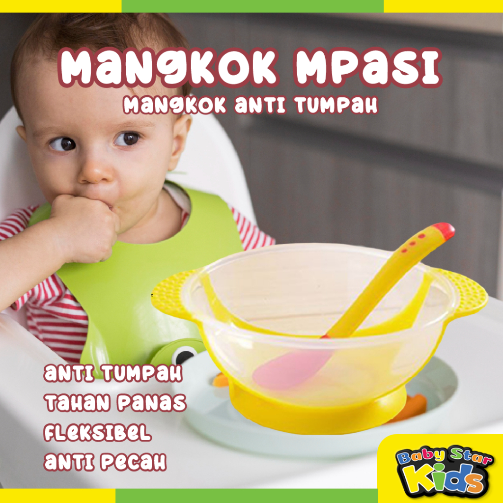 Mangkok Bayi Mpasi Anti Tumpah Silicon Set Peralatan Makan Sendok Lucu Tempat Wadah Susu Bayi Murah