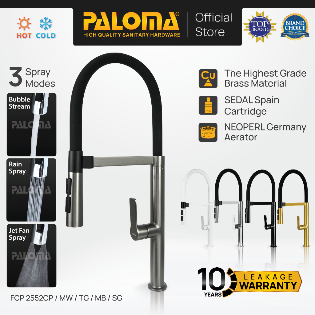 PALOMA FCP 2552 Keran Dapur Cuci Piring Fleksibel Magnet Kran Air Sink Flexible Magnetic Pull Out Do