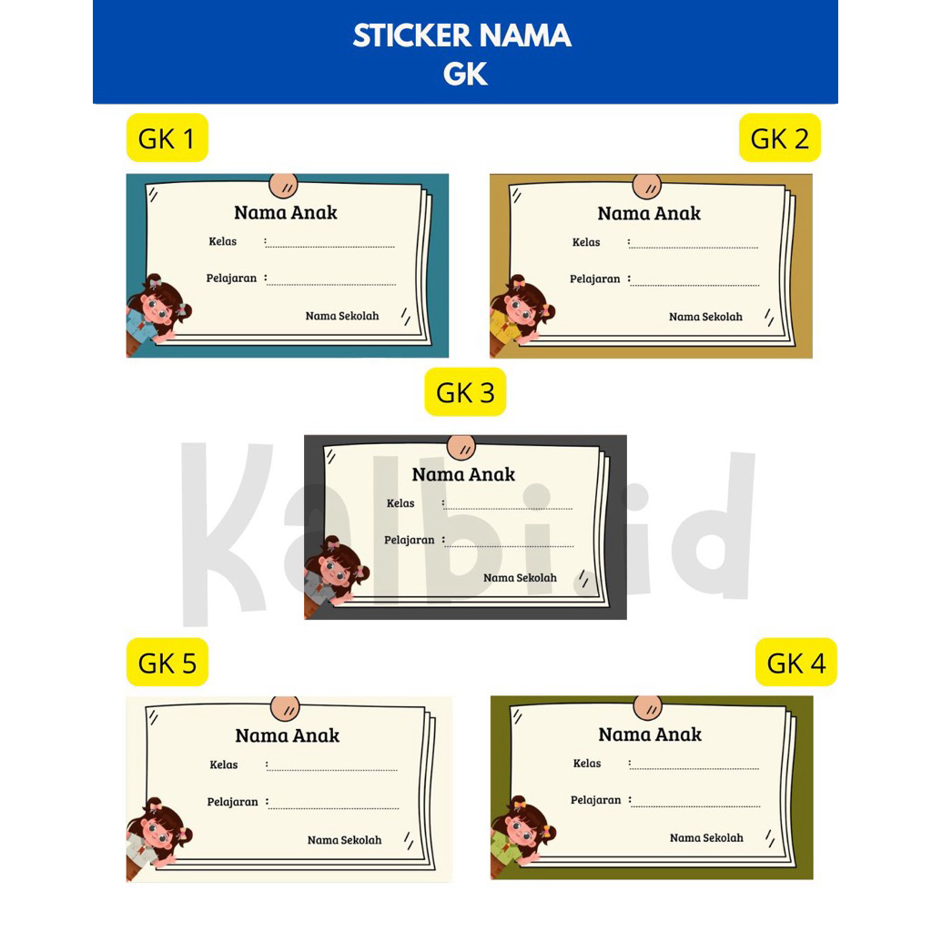 

Sticker Buku Nama GK
