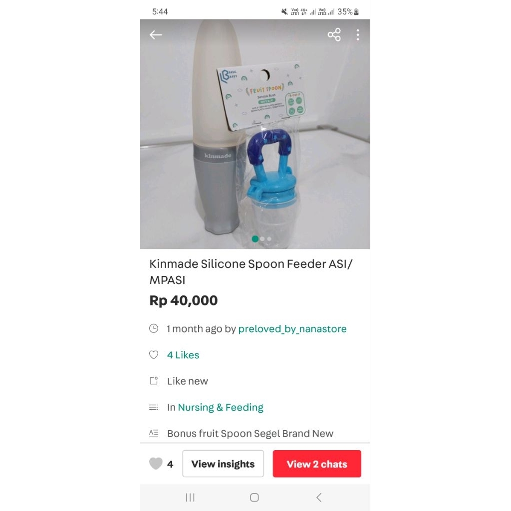 Kinmade Spoon Feeder minus fruit spoon