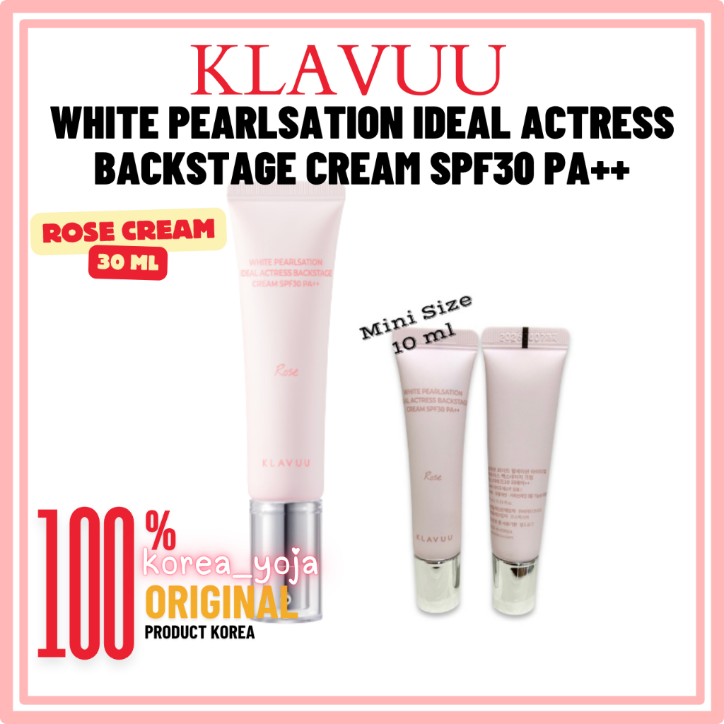 [ OTW PREORDER ] Klavuu Backstage Cream [  EXP 2028 ] 10ml 30ml White Pearlsation Ideal Actress Back