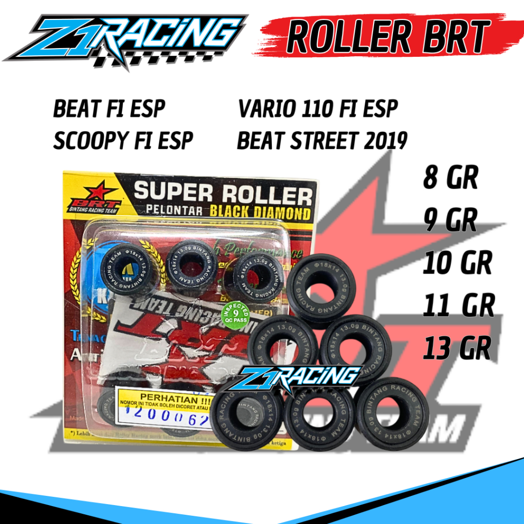 ROLLER BRT RACING BEAT FI ESP SCOOPY FI ESP VARIO 110 FI ESP VARIO KARBU 8 9 10 11 13 GRAM