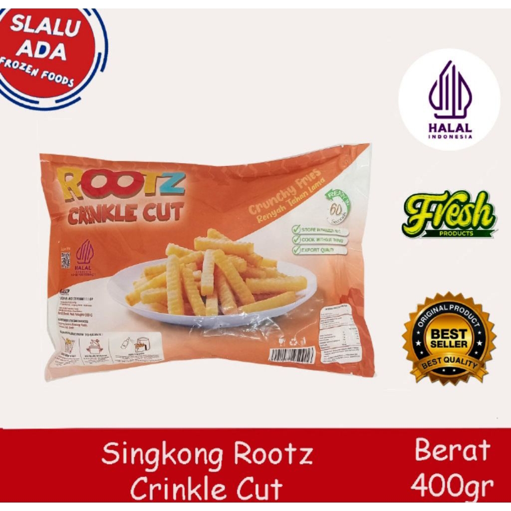 

rootz singkong goreng crinkle cut 400gr singkong goreng gurih dan renyah
