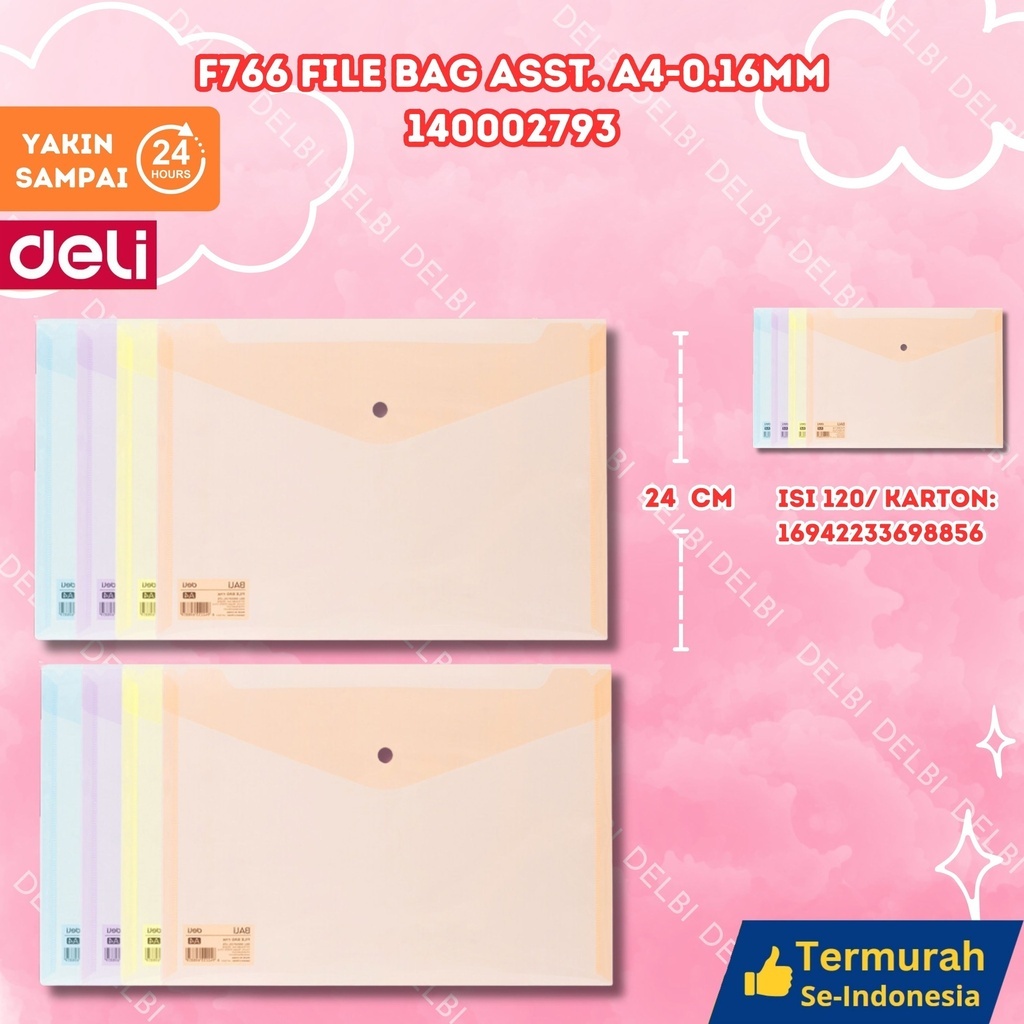 

DELI File Bag MAP WARNA TRANSPARAN