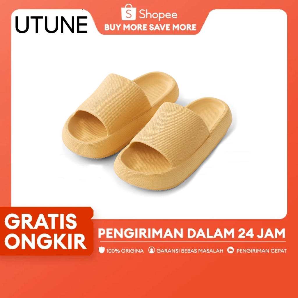 UTUNE Sandal bersol tebal untuk dipakai di luar ruangan di musim panas, lembut, kamar mandi rumah da