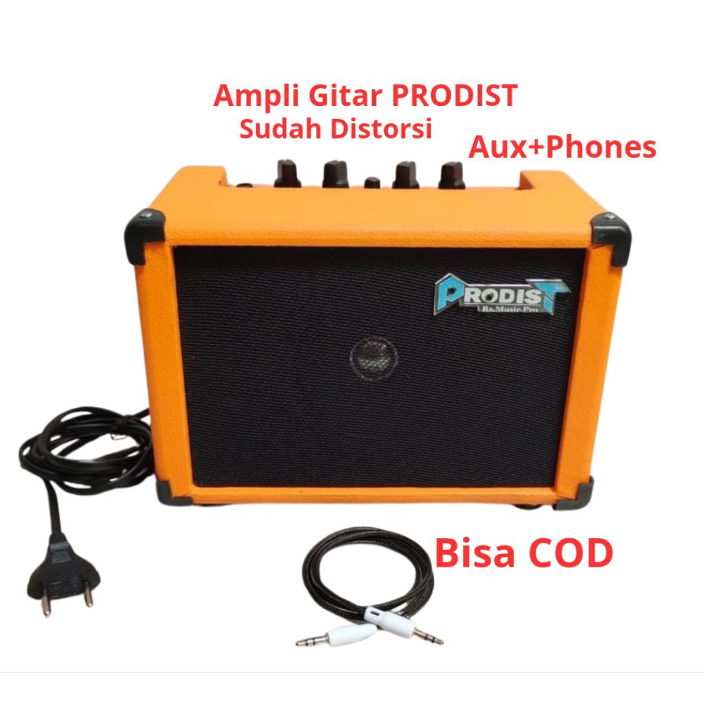 Ampli Gitar Listrik -Ampli Gitar PRODIST Mini 4 Inch Sudah Distorsi+Aux+Headphone