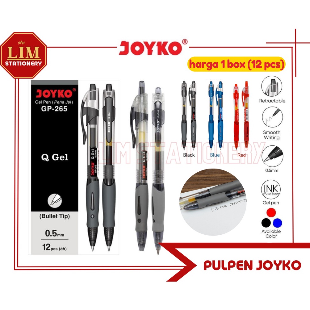 

KODE V7D JOYKO PULPEN GEL GEL PEN GP265 265NT 1PAK