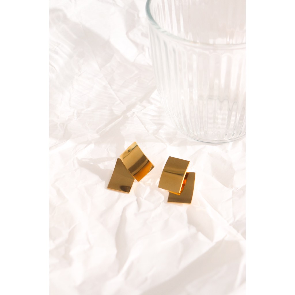 Plam Earrings | INHALE. | Aksesoris Anting 18K Gold Platted | Anting Gold