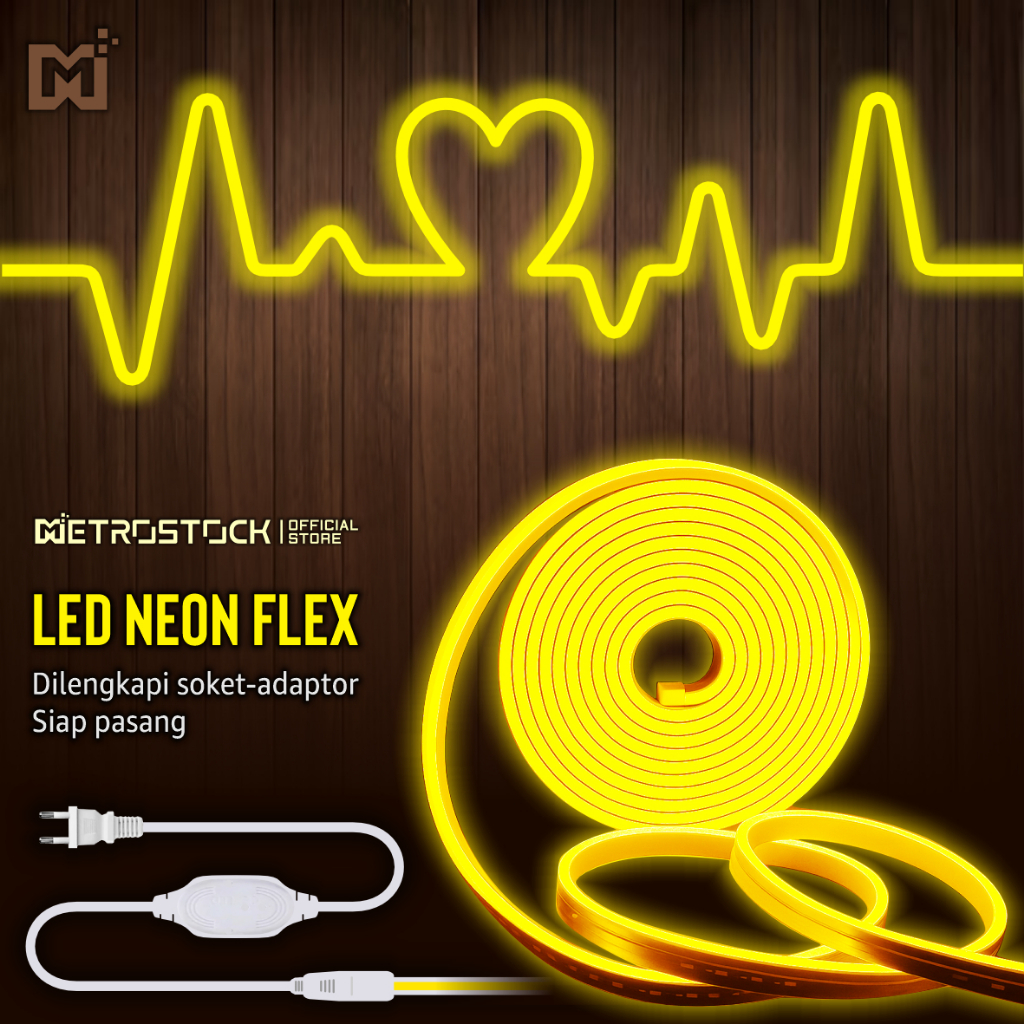 Lampu LED neon flex aesthetic hias dekorasi backlight tempel dinding custom tulisan logo branding de