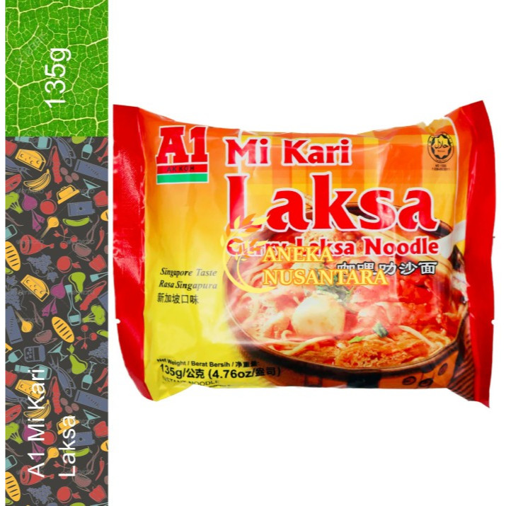 

A1 Curry Laksa Noodle 135gr Mi Kari Laksa Mi Instan Laksa 135 gram A1 Ak Koh