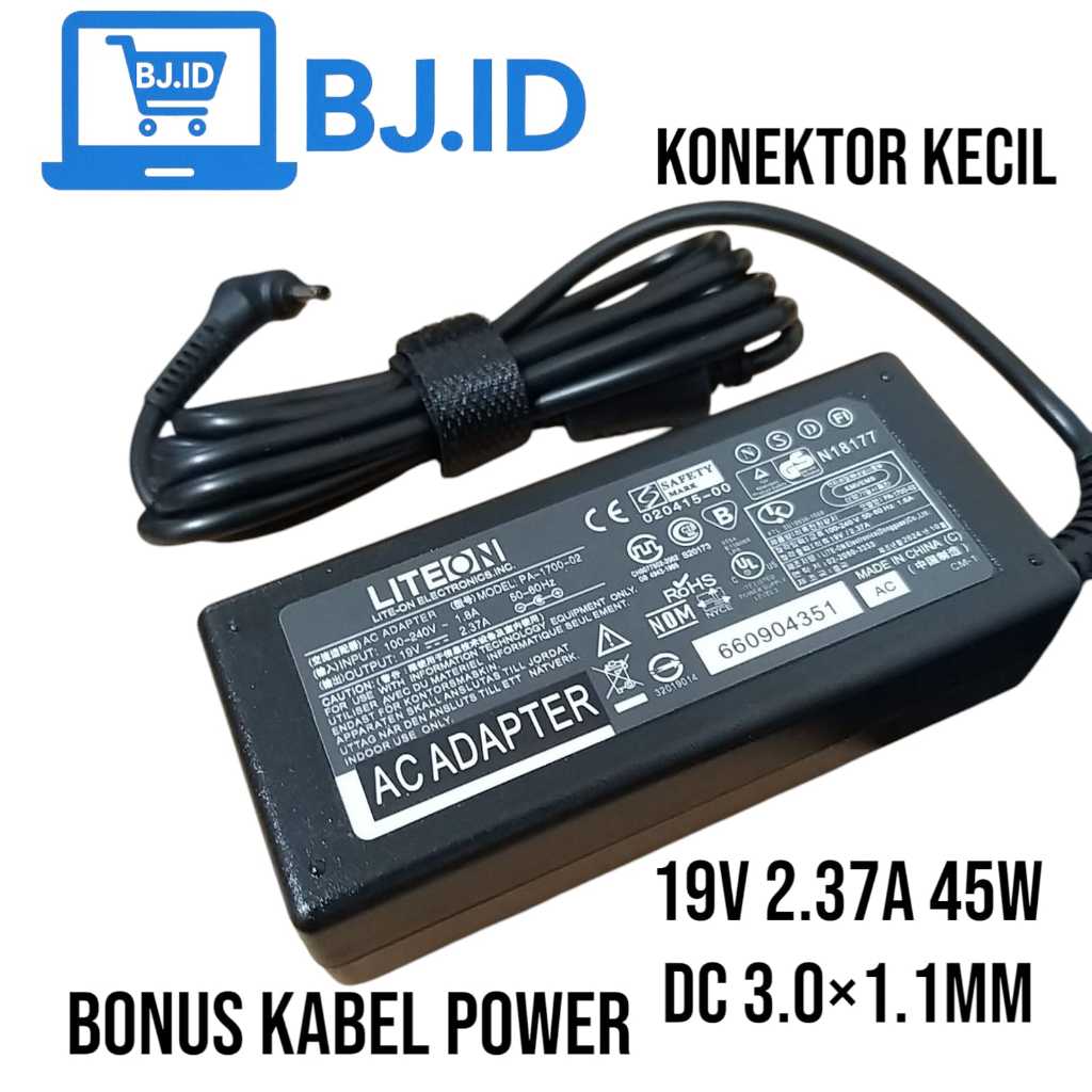 Adapter Laptop Charger for Acer Aspire 5 A515-44 A515-46 A515-54 A515-54G A515-55 A515-56 19V 2.37A