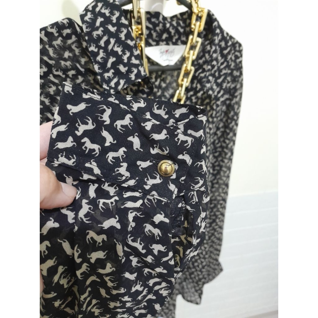 KEMEJA WANITA MOTIF KUDA / HORSE PREMIUM MEWAH