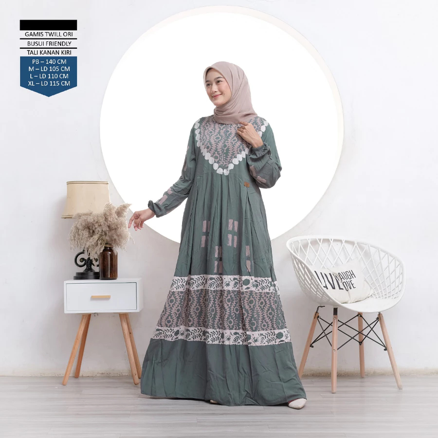 AMANDA BUTIK - Gamis Twill Premium Grade A Original Pekalongan Batik Cap Halus New Motif Berkualitas