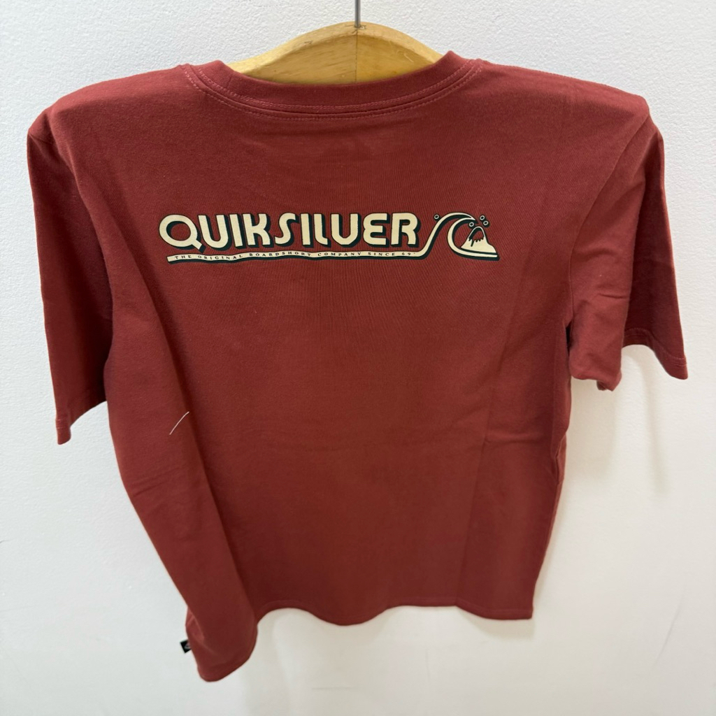 kaos anak laki quiksilver original retro bubble short sleeve tee youth maroon