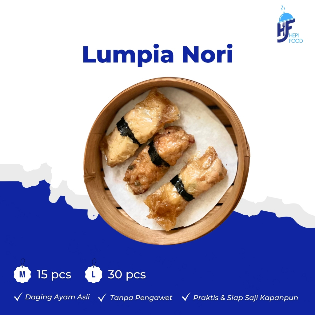 

HEPIFOOD Lumpia Nori Frozen Dimsum | Kemasan Usaha | 15,30 pcs | Lezat Berkualitas | Tanpa Pengawet