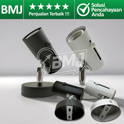 KAP LAMPU SOROT E27 HITAM DAN PUTIH 3CM. KAP SPOTLIGHT E27. KAP LED SOROT E27. SPOTLIGHT E27 3CM. LE