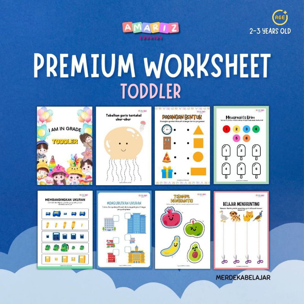 Premium Worksheet Anak | Worksheet Anak Paud TK SD 1-6