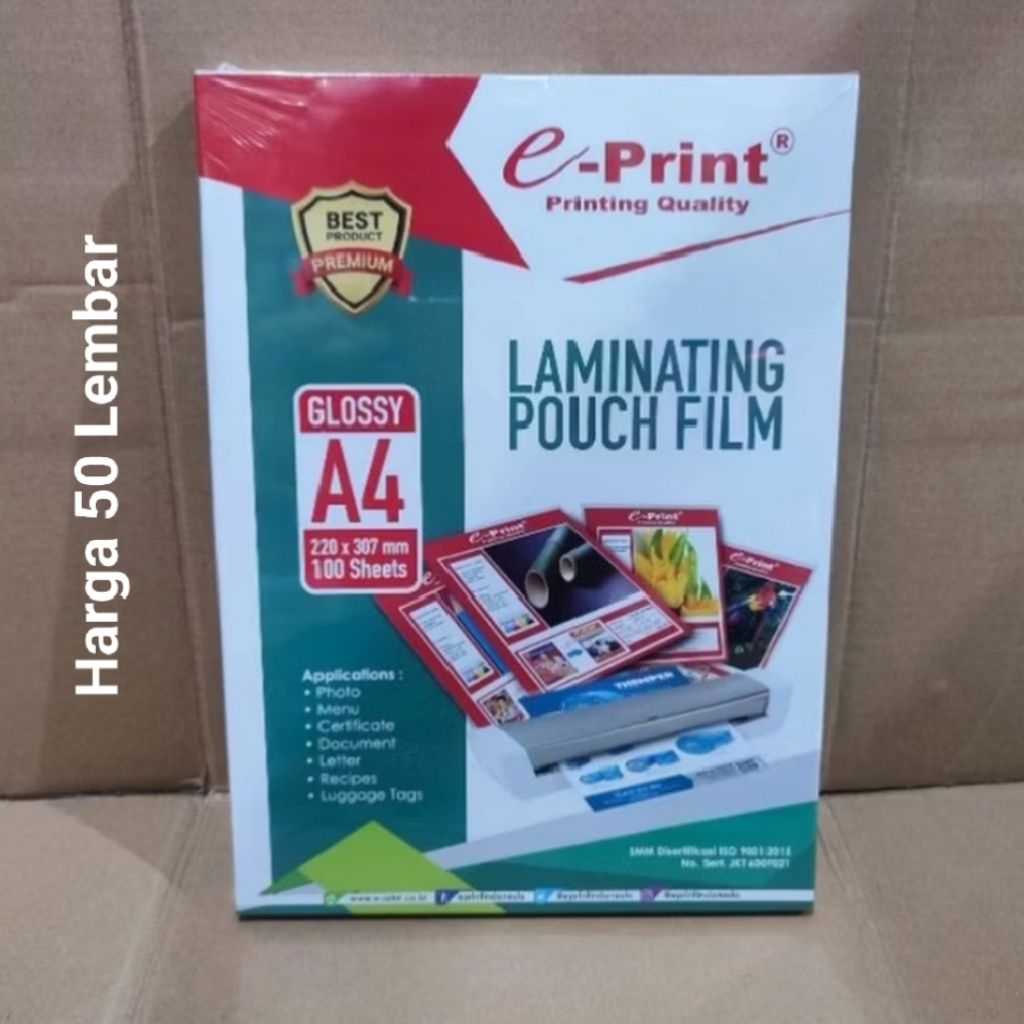 

50 Pcs Plastik Laminating A4 EPRINT